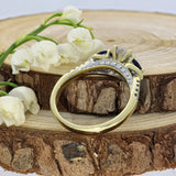 Pre-owned 18ct Yellow Gold Diamond & Teardrop Sapphire Trilogy Ring