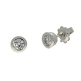 9ct White Gold Bezel Set 0.50ct Diamond Stud Earrings