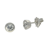 9ct White Gold Bezel Set 0.50ct Diamond Stud Earrings
