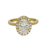 18ct Yellow Gold Laboratory-Grown 1.75ct Oval Diamond Halo Ring