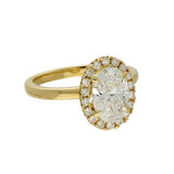 18ct Yellow Gold Laboratory-Grown 1.75ct Oval Diamond Halo Ring