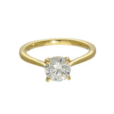 18ct Yellow Gold Laboratory-Grown Round 1ct Diamond Solitaire Ring