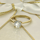 18ct Yellow Gold Laboratory-Grown Round 1ct Diamond Solitaire Ring