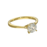 18ct Yellow Gold Laboratory-Grown Round 1ct Diamond Solitaire Ring