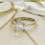 18ct Yellow Gold Laboratory-Grown 1.55ct Pear Shape Diamond Solitaire Ring