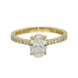 18ct Yellow Gold Laboratory-Grown 1ct Oval Diamond Solitaire Shoulders Ring