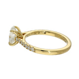 18ct Yellow Gold Laboratory-Grown 1ct Oval Diamond Solitaire Shoulders Ring
