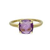 18ct Yellow Gold Amethyst Single Stone Ring