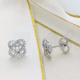 18ct White Gold 0.30ct Diamond Entwined Knot Stud Earrings