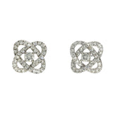 18ct White Gold 0.30ct Diamond Entwined Knot Stud Earrings