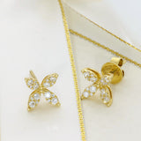18ct Yellow Gold 0.40ct Diamond Butterfly Stud Earrings