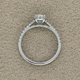 Platinum Laboratory-Grown 1ct Oval Diamond Shoulders Solitaire Ring