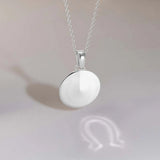 886 The Royal Mint - 886 Horseshoe Caustic Pendant with 18' Chain in Sterling Silver