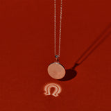 886 The Royal Mint - 886 Horseshoe Caustic Pendant with 18' Chain in Sterling Silver