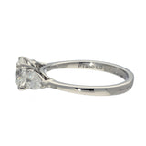 Platinum 1.50ct Total Laboratory-Grown Diamond Round &  Pear Trilogy Ring