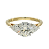 18ct Yellow Gold Laboratory-Grown Diamond 2ct Round & Trilliant Cut Trilogy Ring