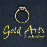 9ct Yellow Gold Ruby and Diamond Square Halo Ring