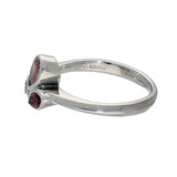 9ct White Gold Pink Tourmaline, Garnet & Diamond Mix Cut Ring