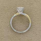 18ct White Gold Laboratory-Grown 2.10ct Oval Solitaire Ring with Yellow Gold Accents