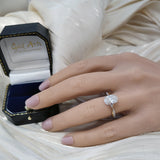 18ct White Gold Laboratory-Grown 2.10ct Oval Solitaire Ring with Yellow Gold Accents