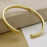 9ct Yellow Gold Cuff Torque Hinged 6mm Bangle
