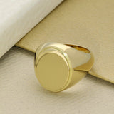 18ct Yellow Gold Large Oval 17 x 12mm Solid Signet Ring