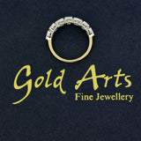 18ct Gold 1.05ct Total Asscher & Oval Cut Diamond Milgrain Edge Half Eternity Ring