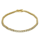 9ct Yellow Gold Laboratory-Grown Diamond Tennis Bracelet - 3.00ct