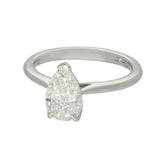 Platinum Laboratory-Grown 1.34ct Pear Cut Diamond Solitaire Ring