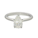 Platinum Laboratory-Grown 1.34ct Pear Cut Diamond Solitaire Ring