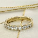 18ct Yellow Gold 1ct Diamond 3mm Half Eternity Ring