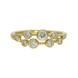 18ct Yellow Gold 0.53ct Total Diamond 2 Row Bubble Ring