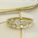18ct Yellow Gold 0.53ct Total Diamond 2 Row Bubble Ring
