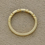 18ct Yellow Gold Baguette Sapphire & Round Diamond Milgrain Half Eternity Ring