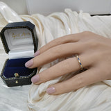 18ct Yellow Gold Baguette Sapphire & Round Diamond Milgrain Half Eternity Ring
