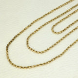 Vintage 15ct Yellow Gold Graduated 3 Row Rope Chain Necklace 29g