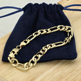 Pre-loved Men's 9ct Yellow Gold Figaro Curb Bracelet 15g