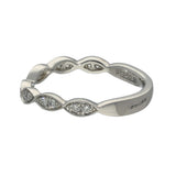 Platinum 0.16ct Diamond Vintage Style Milgrain Curved Half Eternity Ring
