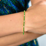 Georgini Milestone 2mm Green Cubic Zirconia Tennis Bracelet Gold Plated IB1164GR