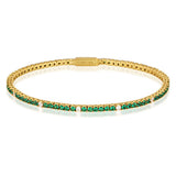 Georgini Milestone 2mm Green Cubic Zirconia Tennis Bracelet Gold Plated IB1164GR
