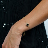Georgini Midnight Velvet Black Agate Fairwater Bracelet Gold Plated IB1188GB