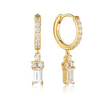 Georgini The Layered Edit Kolm Cubic Zirconia Drop Earrings Gold Plated IE1005G