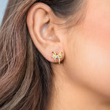 Georgini Sweetheart Cubic Zirconia Bow Earrings Gold Plated IE1157G