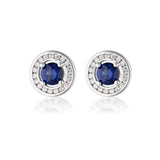 Georgini Milestone Blue Cubic Zirconia Halo Stud Earrings Silver IE1164B