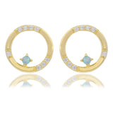 Georgini Opal Glow Created Blue Opal Earrings Gold Plated IE1173G
