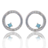 Georgini Opal Glow Created Blue Opal Earrings Silver IE1173W