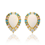 Georgini Wisteria Created Opal Floribunda Earrings Gold Plated IE1174G