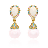 Georgini Wisteria Created Opal Cascade Earrings Gold Plated IE1175G
