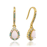Georgini Wisteria Created White Floribunda Shepard Hook Earrings Gold Plated IE1176G