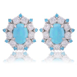 Georgini Opal Glow Bangaroo Created Blue Opal Earrings Silver IE1177B